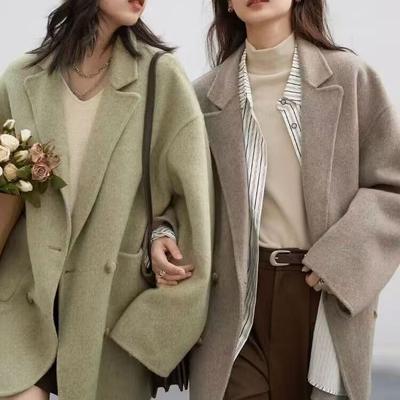 Winter Wool Double-faced Fleece Wool Coat Handmade Suit-style Coat Large Size