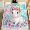 1 szt. Uroczy Koc Flanelowy z Nadrukiem Zwierząt w Stylu Akwareli, Wysokiej Jakości na Wszystkie Pory Roku, Wystrój Domu, Ciepło i Komfort, Idealny na Prezent Świąteczny