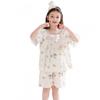 Girls Short Sleeve Pajama Set Cartoon Print Lyocell Sleepwear Home Wear Comfortable Breathable Kids Nightwear