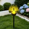 Outdoor Waterproof Metal Decor Solar Peacock Garden Statue, Lighted Sculpture, Art Sculptures LED Light for Patio Lawn Yard Pathway Decoration Stakes