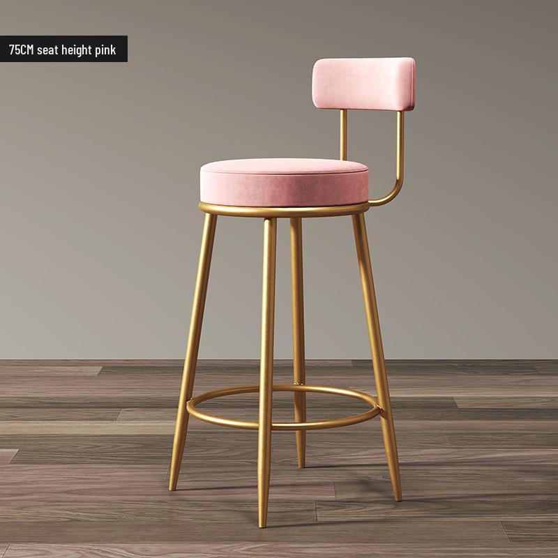Nordic Luxury Modern Bar Stool - Contemporary High Chair for Home or Reception Desk