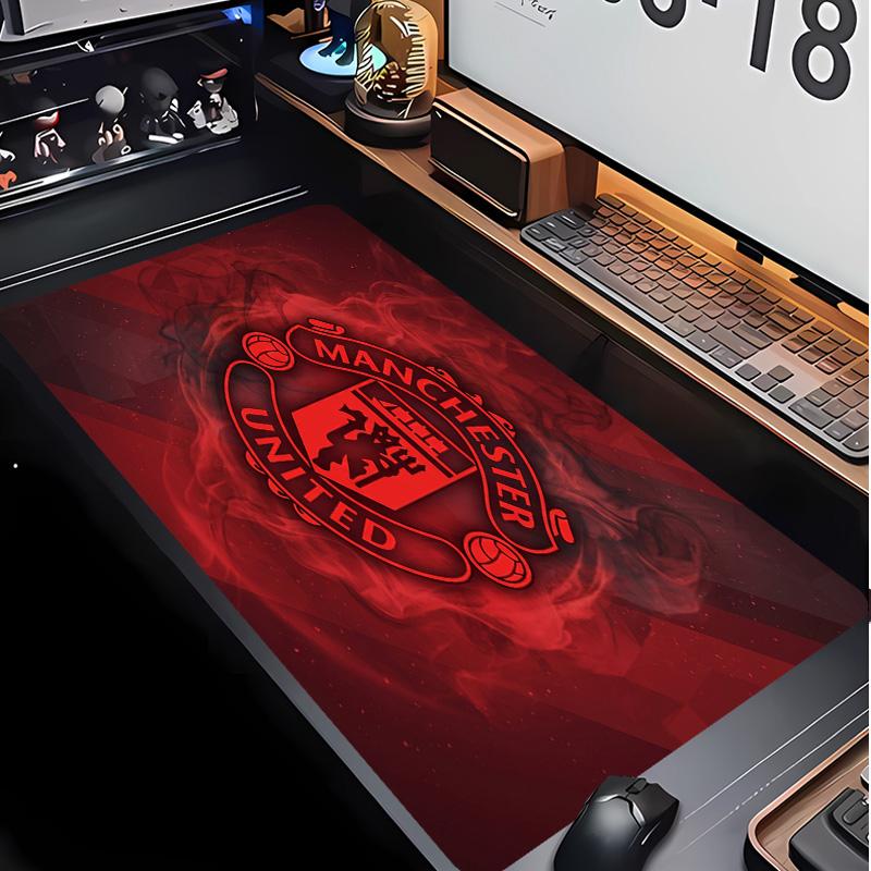 Manchester United Football Pattern Mouse Pad Non?Slip Rubber Base Gaming Mousepad For Desk Office Home
