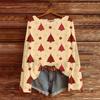 Women's Fashionable Oversized Knitwear Long-Sleeved Christmas Print Top