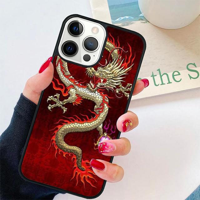 Traditional chinese Golden Dragon Phone Case Cover For iPhone 17 Air 15 16 Pro Max 14 13 12 11 Pro Max Plus