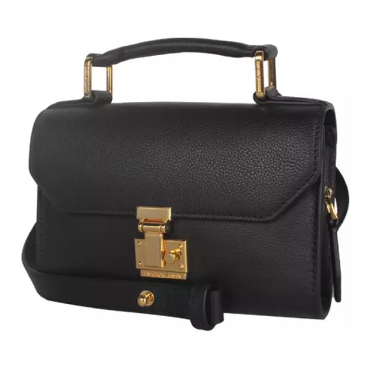 Emporio Armani Gold Metal Accessories Leather Shoulder Crossbody Handbag Regular Women Handbag Black Y4R565-YQ13X-80647