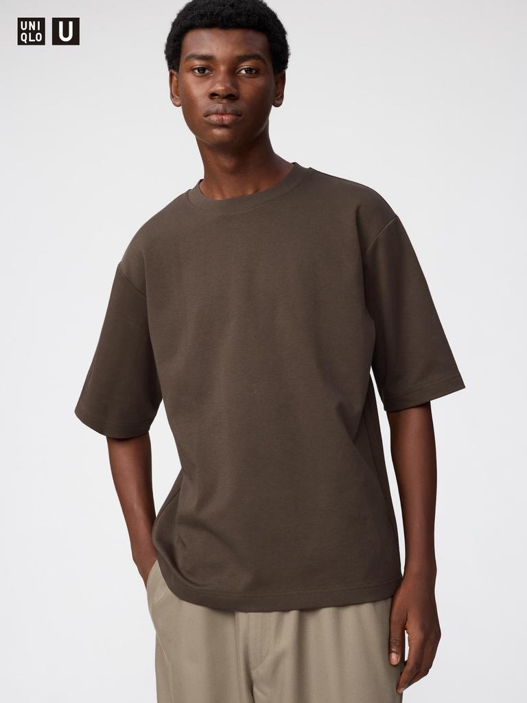 Uniqlo חולצת טי Oversized מכותנה Airism 5 שרוולים