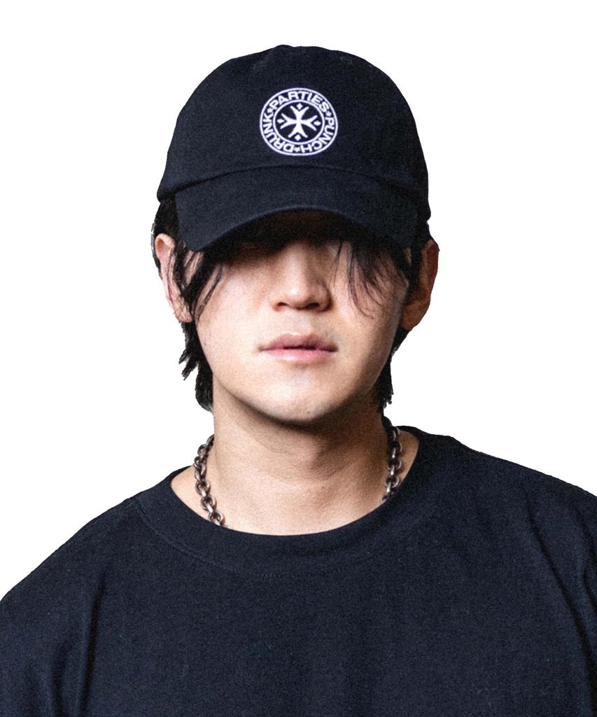 PUNCH DRUNK PARTIES Circle Logo Cap (Black)