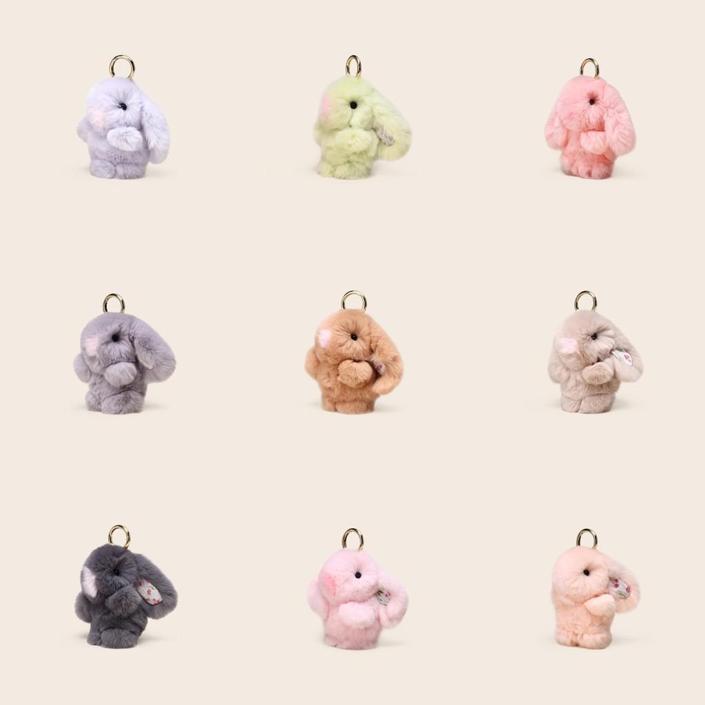 Bunny Keychain Plush With Flower Print For Bag Pendant Decoration Gift Kids