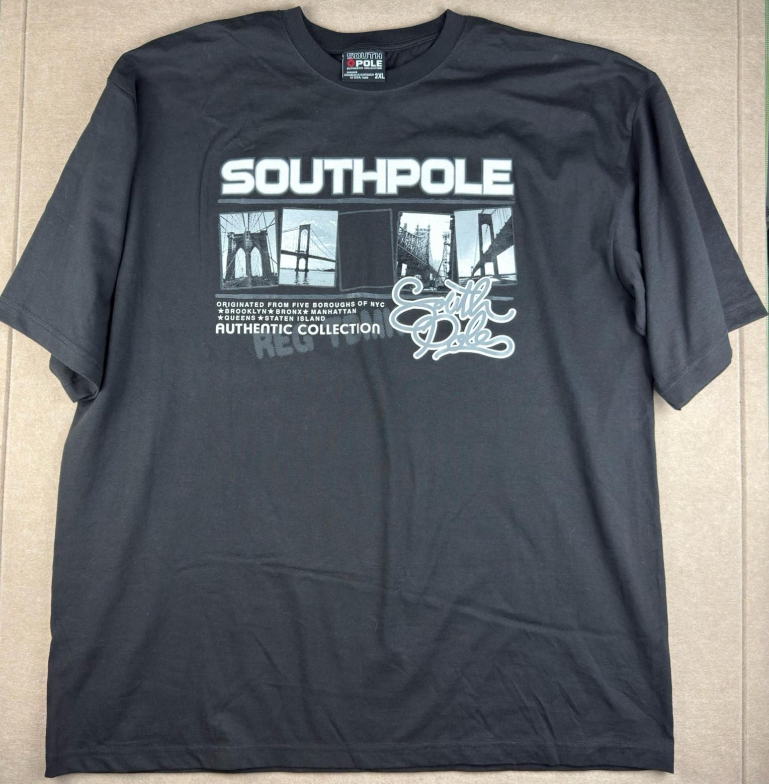 Southpole T- Men 2XL Black NYC Graphic Authentic Collection USA Yarn Unisex T-Shirt XXL