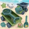 Dinosaurier Strandspielzeug Sandkasten Set Outdoor Strand Sand Schaufelspielzeug Dinosaurier Kipper mit Schaufel Rechen Gießkanne und Sandförmchen
