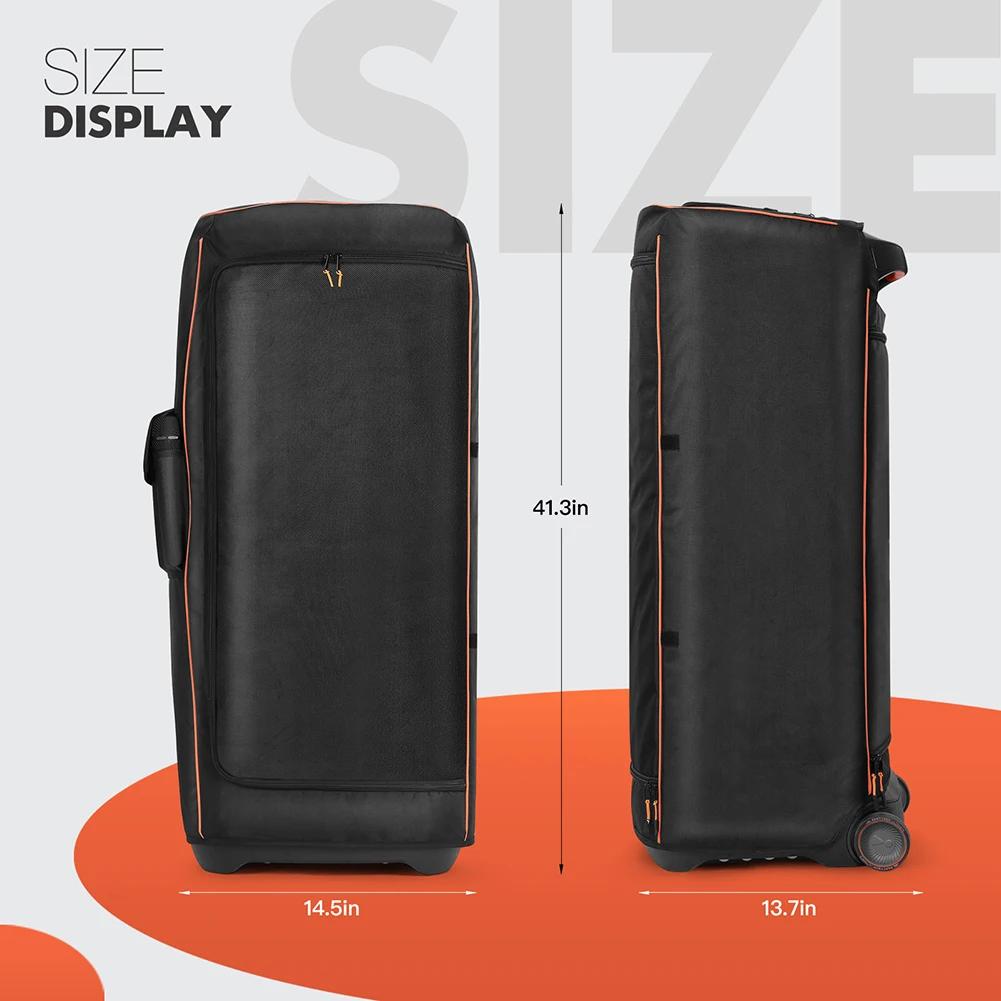 Pokrowiec Przeciwpyłowy Wodoodporny Pokrowiec na Głośnik Pokrowiec Wsuwany Tkanina Nylonowa Wielofunkcyjna Torba z Boczna Kieszenią do Przechowywania Dla JBL Partybox Ultimate