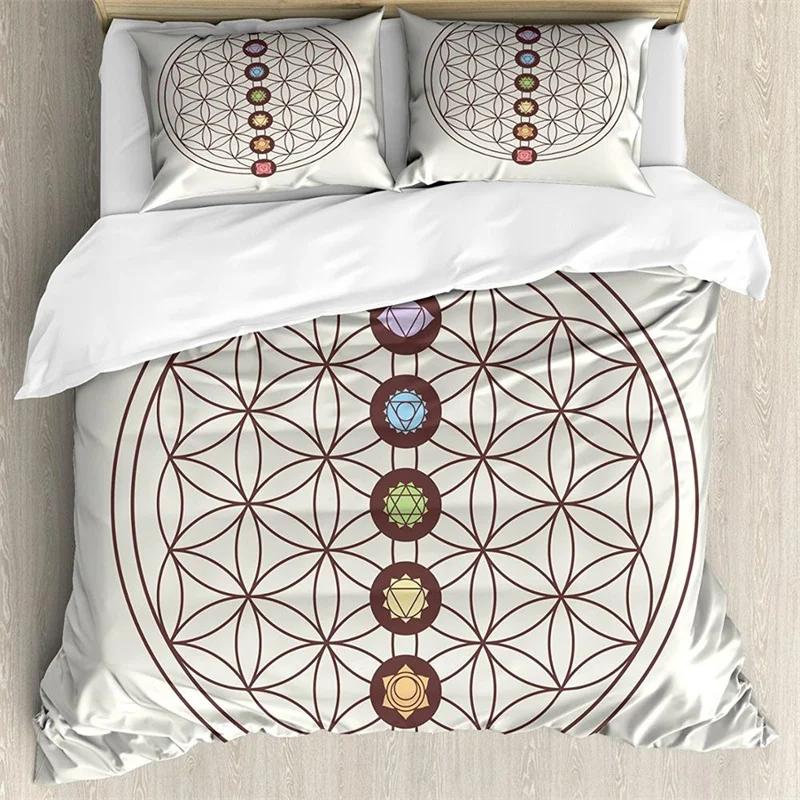 Amazing Theme Bedding Set Sacred Geometry Themed Bedding Set Various Shapes Chakra Zen Comforter Cover Dream Catcher Pillowcases