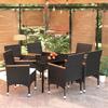VidaXL Outdoor Dining Furniture with Cushions 7 Pcs Black 3099332