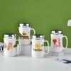 Qitai Ceramic Great Fortune Series Mirror Finish Mug Set with Lids