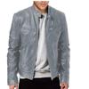 Mens Motorcycle Leather Jacket Slim Fit Short-Coat Lapel PU Jackets Autumn Zipper Stand Windproof Leather Coat Mens Clothing