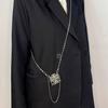 Street Style Mini Metal Chain Crossbody Bag With Diamond Embellishments For Daily Use