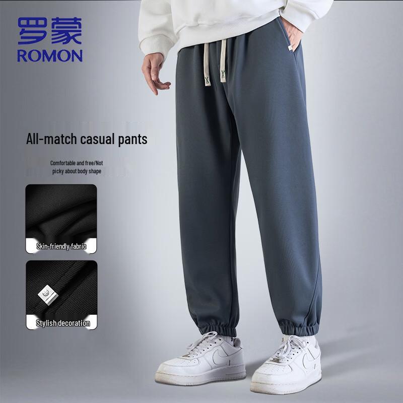 ROMON Men s Autumn/Winter Casual Drawstring Pants 4XL