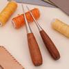 Awl Tool Sewing Drillable Awl With Wood Handle Leather Hole Punch Tool For Upholstery Shoe Boot Belt Bag Purse Jeans Fabric