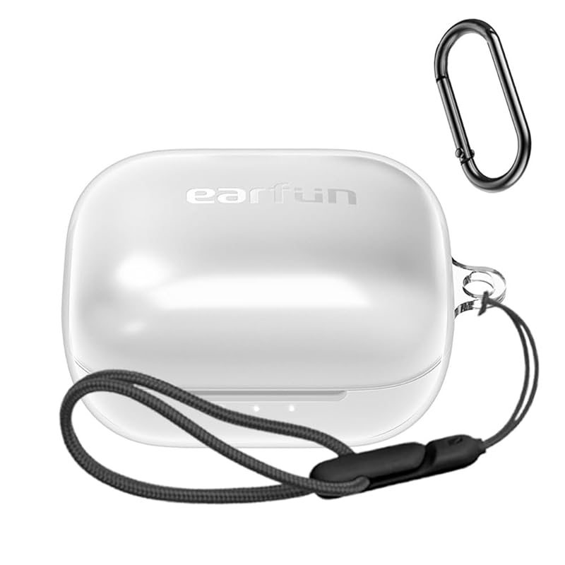 

For EarFun Air Pro 4 Case [LAZIRO] clear TPU material shock absorption waterproof dustproof lightweight Equipped with a hook to prevent loss slim soft