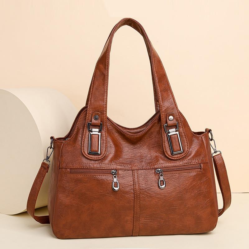 Soft Leather Large-capacity Handbag Bag Fashionable Retro Shoulder Messenger Bag