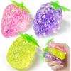 3pc Fruit Squishy Stress Balls,Glitter Squishies ,Sugar Filled Squishy ,Pineapple,Strawberry,Grapes Cute Sensory Fruit Squishies Toys