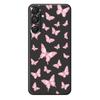For Samsung Galaxy A16 5G/4G Case Pink Butterflies Pattern Printing Straight Edge TPU Phone Back Cover