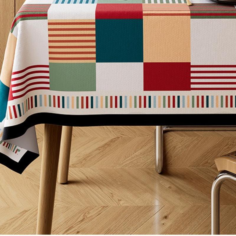 Geometric Light Luxury Dining Tablecloth Waterproof And Oil Proof Tablecloth Rectangular Dining Table And Coffee Table Dustproof