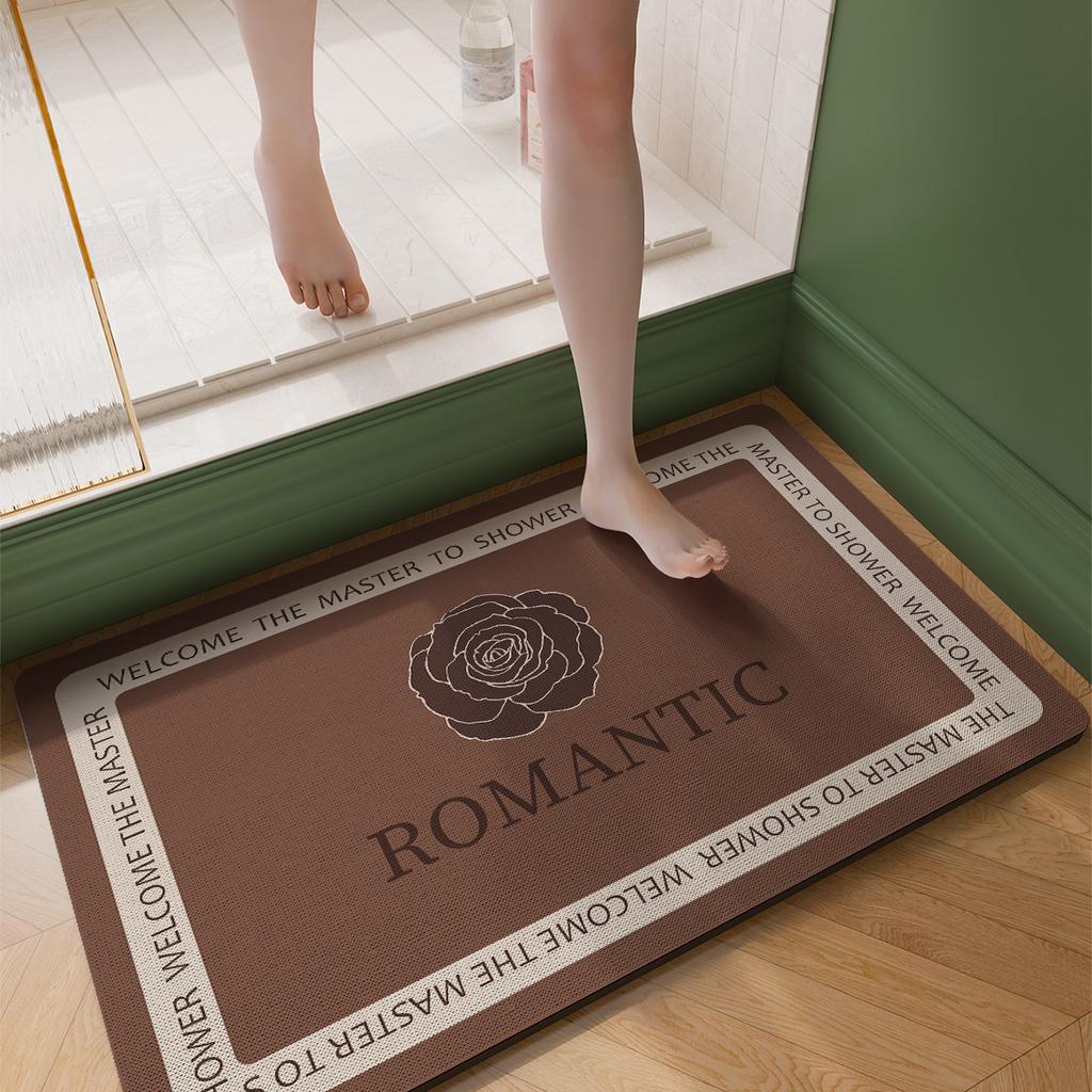 Diatomite Bathroom Foot Mat Absorbent Non-slip Bath Carpet Floor Mats Quick Dry Shower Rug Toilet Pad Doormat Washable