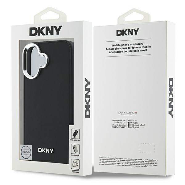Dkny Dkhmp16Spscmclk Iphone 16 6.1Czarny/Black Hardcase Gładkie Srebrne Logo Magsafe