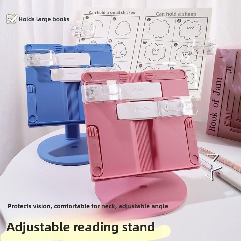 With Page Clip Lifting Reading Bookshelf Height Adjustable Children Reading Stand  Study Room