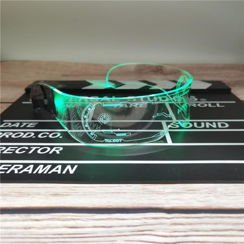 Led Colorful Luminous Glasses Bar Concert Music Festival Ktv Performance Science Fiction Colorful Sunglasses Sunglasses