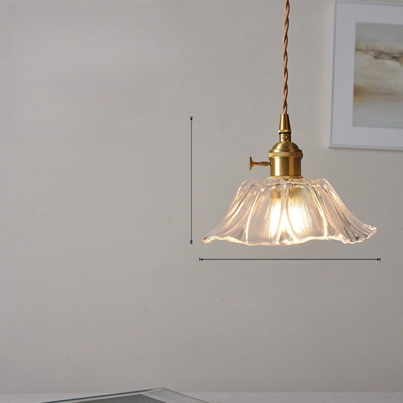 1Pc Vintage Pendant Lights Flower Glass Hanging Lamps Home Decoration Lighting Living Room Bedroom Bedside Light Fixture Indoor Shop