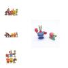 6pcs Set Spongebob Squarepants Figures Featuring Patrick Star And Squidward For Kids' Cake Toppers