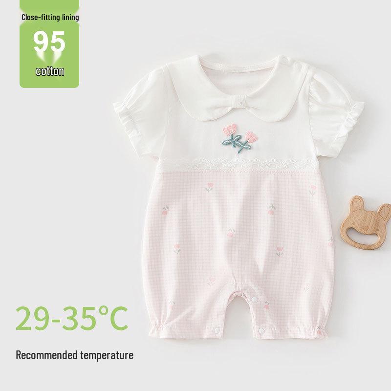 Morning Dew Baby Summer Romper – Short Sleeve, Lightweight Newborn Outfit
