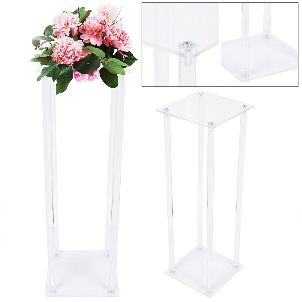 2pcs Tall Acrylic Vase Wedding Centerpieces Clear Flower Stand Elegant Display Holder for Birthday Party Wedding (23.62 Inch)