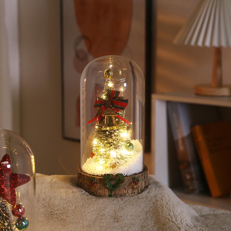 

Red Star Christmas Tree Glass Dome Ornament Lamp