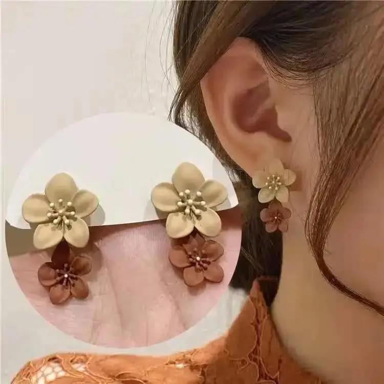Silver Needle Korean Fashion Zircon Drop Earrings For Women Jewelry Trending New Luxury Vintage Gold Color Earrings