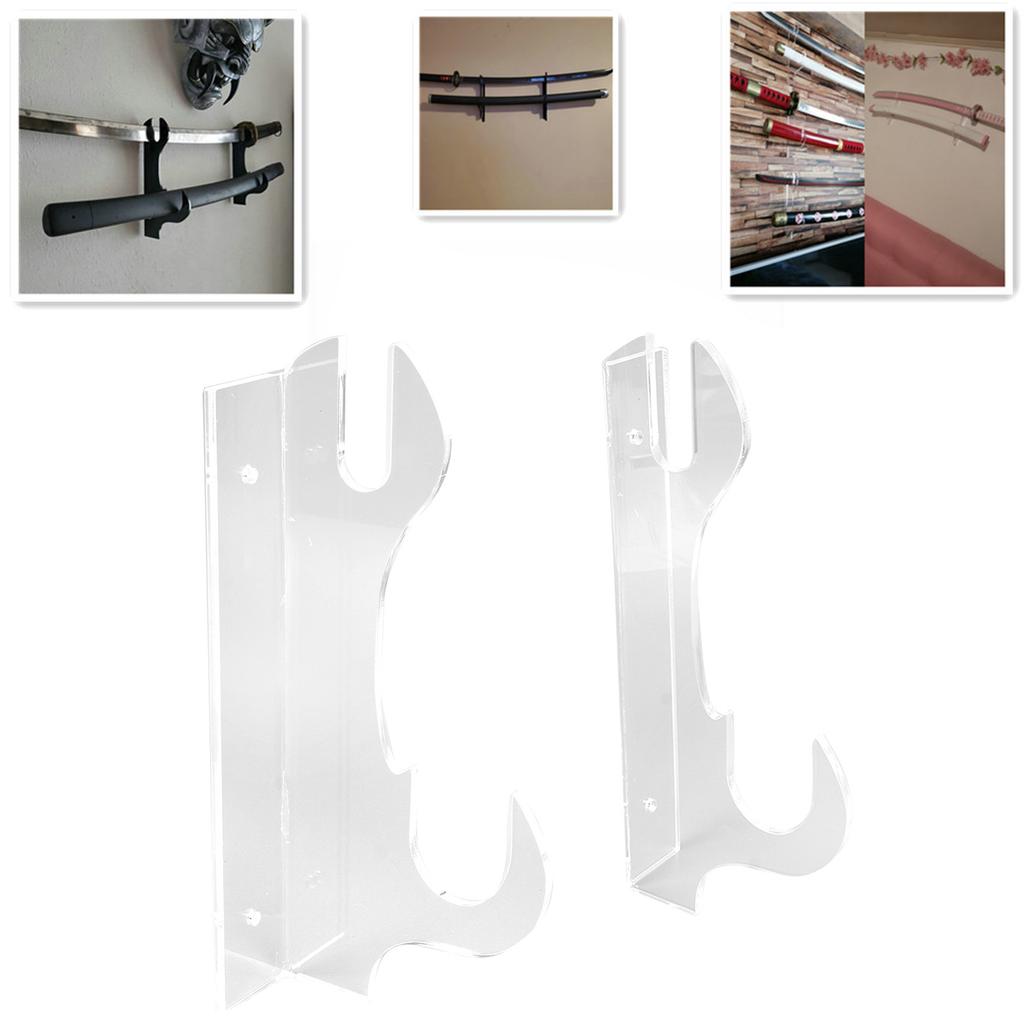 2 Pcs Samurai Knife Holder Wall Mounted Samurai Sword Holder Sword Wall Display Rack