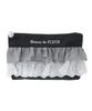 Maison de FLEUR Front Frill Pouch, Black, Size F, Drawstring Pouch, 08000522300