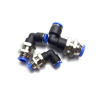 10Pcs Air Fitting Connector Adapter Elbow PLM 4 6 8 10 12 Mm ODTube Push In Connect Bulkhead Nickel Plated Brsss Pneumatic