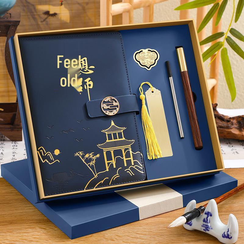 A5 Custom Logo Notebook Gift Set - Business & Student Diary with National Trend Design