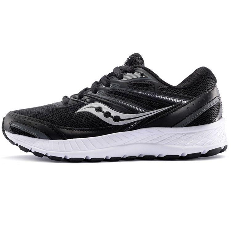 Saucony Cohesion 13 Comfortable Versatile Mesh Cushioning Non-Slip Lightweight Low-Top Casual Running Shoes Women sneaker Black White S10559-1