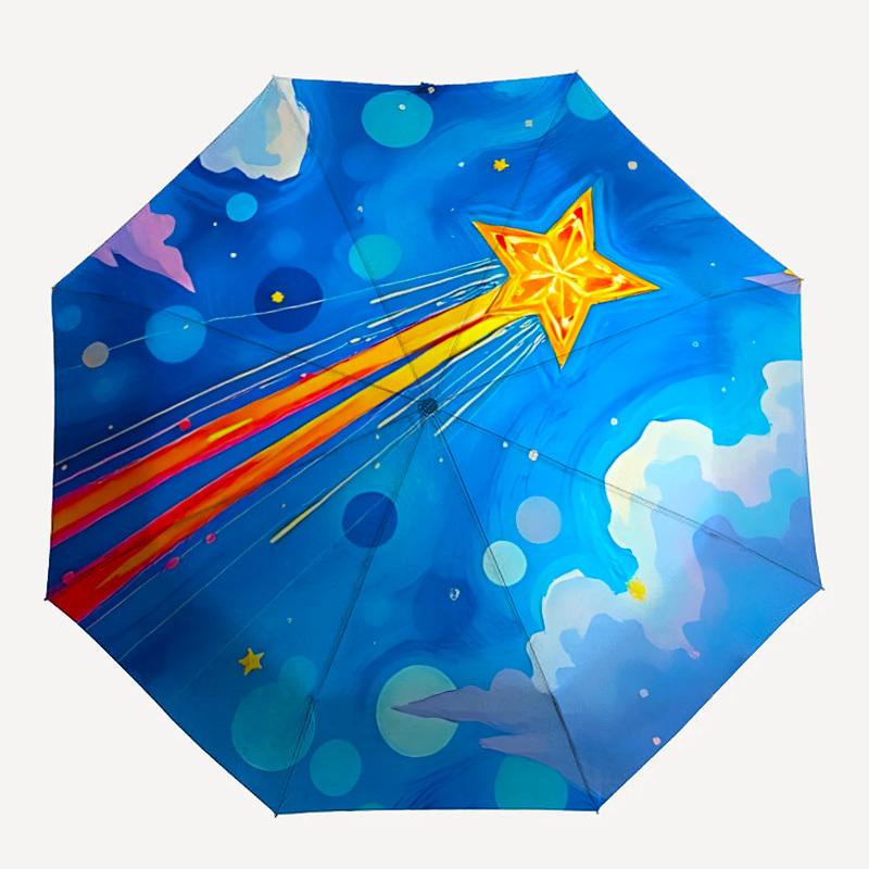 

1pc Shooting Star Automatic Open/close Folding Umbrella, Compact Portable Travel Umbrella, Perfect Birthday/Christmas yy250806174