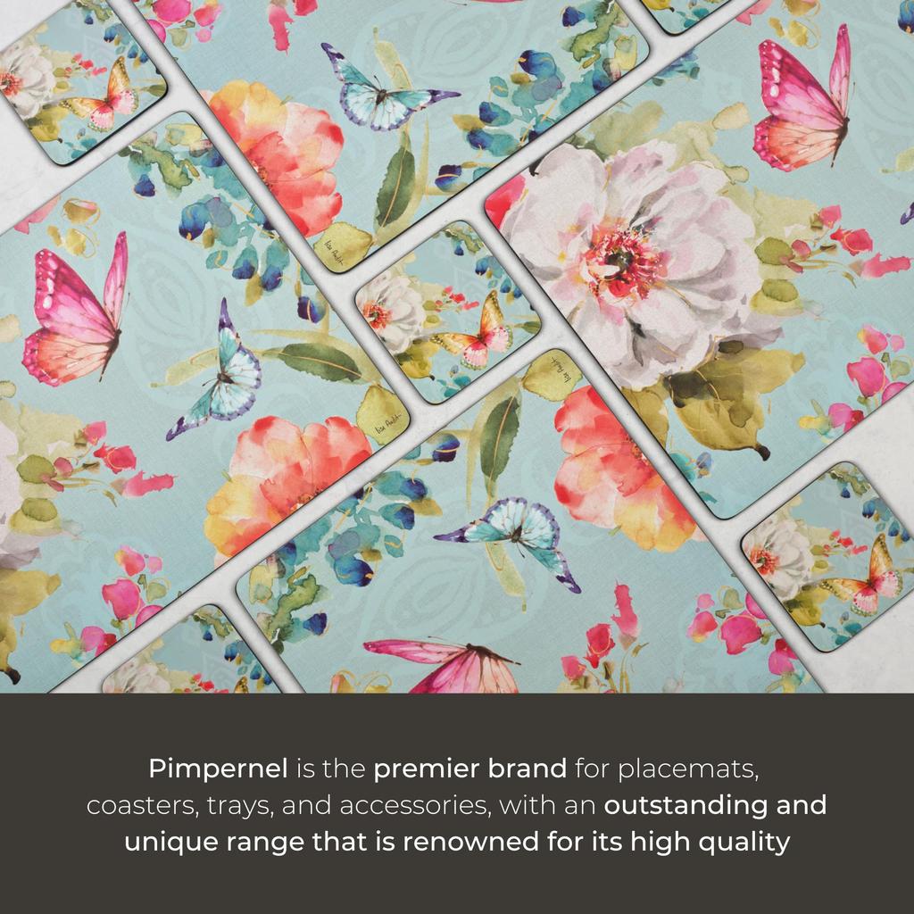 Pimpernel Colorful Breeze Collection Coasters Set of 6 Cork Backboard Heat and Stain Resistant Drink Coasters for Tabletop Protection Measures X