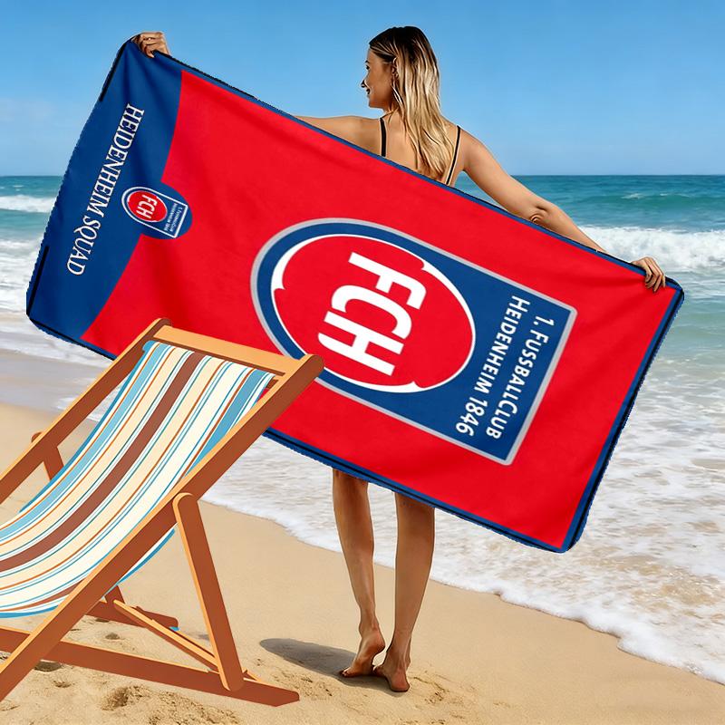 FC Heidenheim Print Beach Towel, Large Soft Quick Dry Towel for Beach Camping Swimming