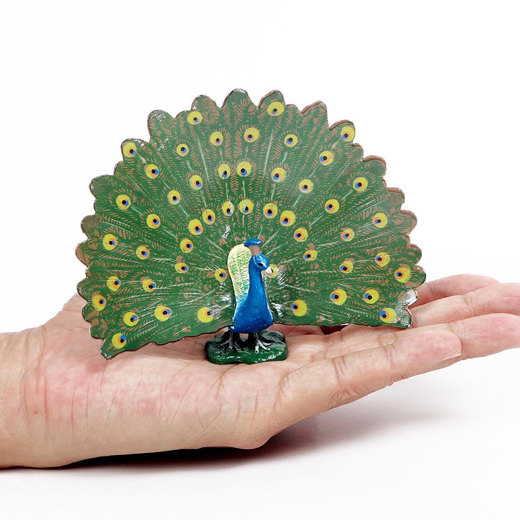 Simulation Peacock Model Simulated Lifelike Birds Peacock Animal Vinyl Model Decorative Ornament Gift