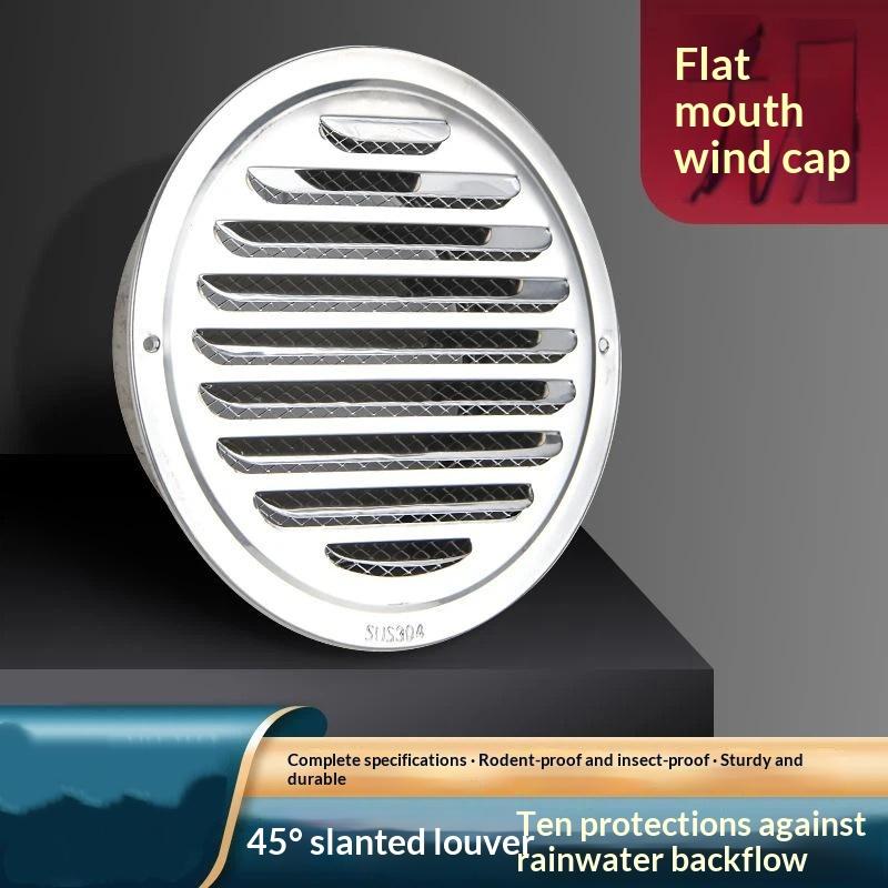 Air Vent Grille 75-200mm 201 Stainless Steel Waterproof Insect Proof Vent Cover for Exterior Wall Balcony Ventilation