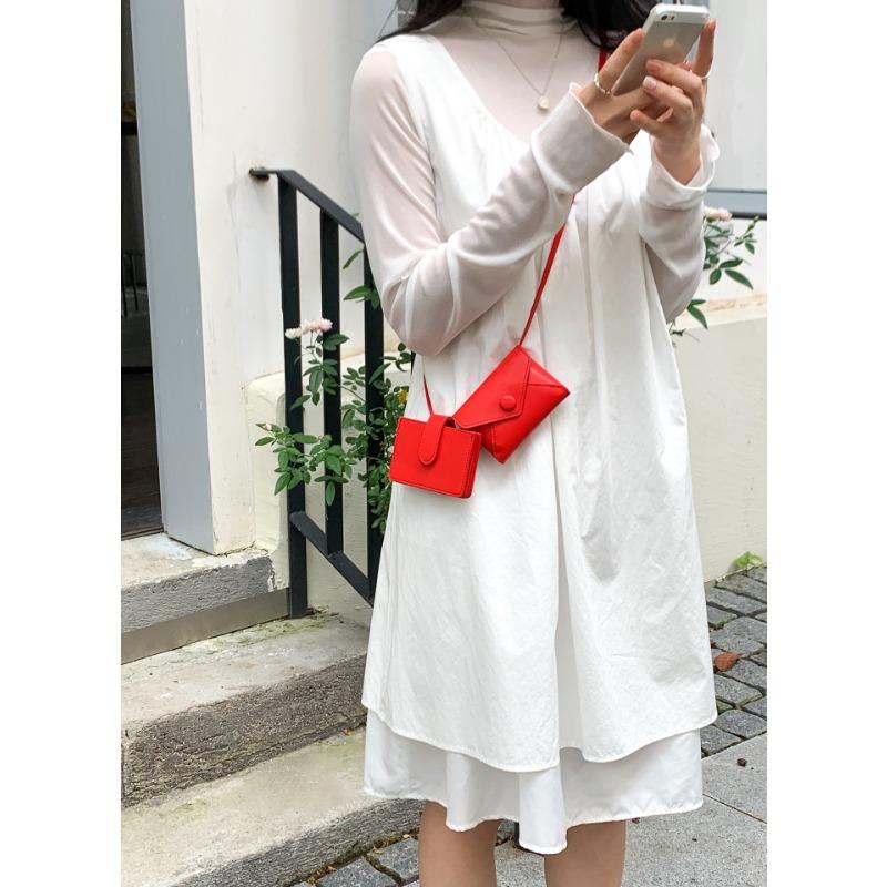 

Мини-кошелек для мелочи, модный трендовый кардхолдер в стиле конверта, новый простой мини-мессенджер два-в-одном. красный