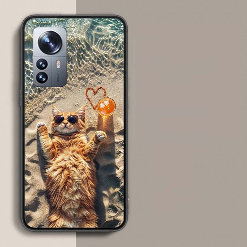 Cat Vacation Phone Case For Redmi Note 15 Pro 5G 14 13 12 Pro Plus 11 11T 11E 11S 10 Pro 10S 9 9S Cover Cell Clear with Suitable
