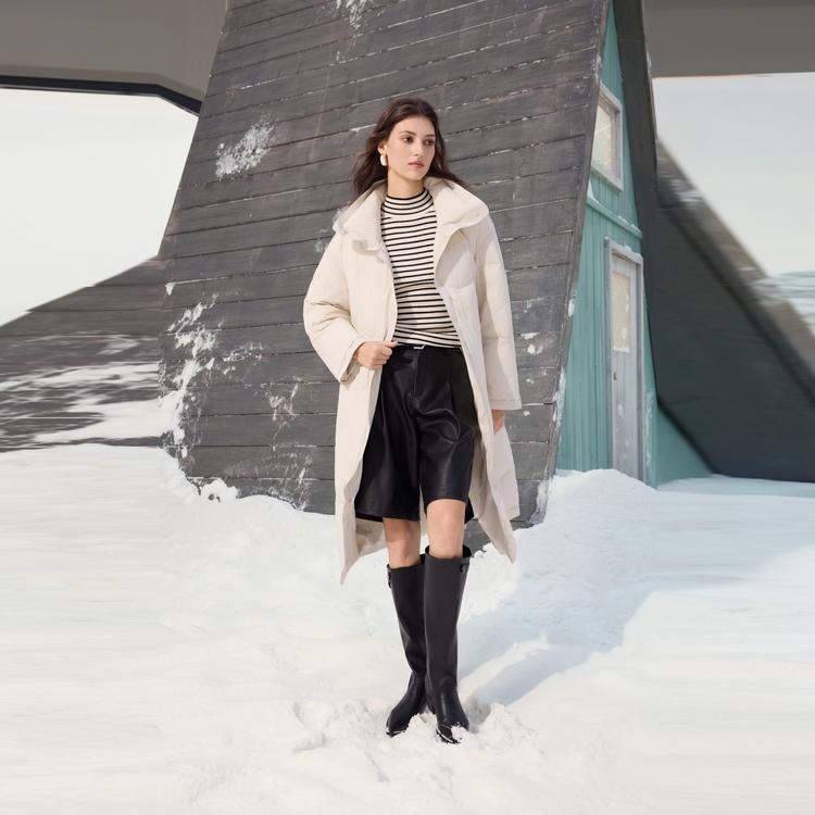 ELLE French Basic Minimalist Fashion Design Casual Versatile Long Sleeve Warm Puffer Jacket Women Outerwear L8WYL001